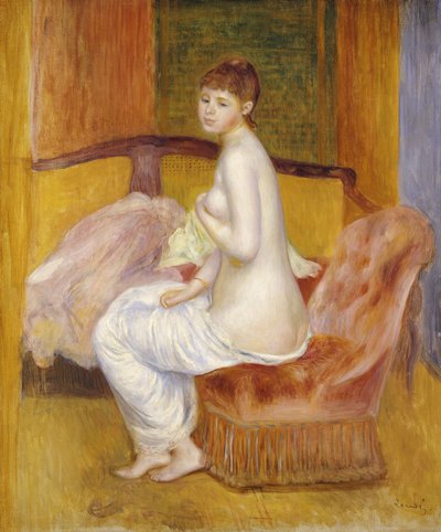Sittande naken, vilande, 1885 av Pierre Auguste Renoir