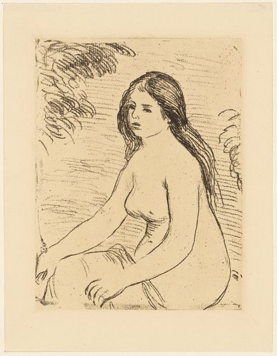 着席ヌード女性スウェーデン語 av Pierre Auguste Renoir