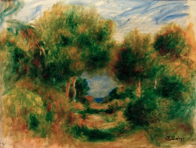 Ut ur skogen, havet på botten av Pierre-Auguste Renoir