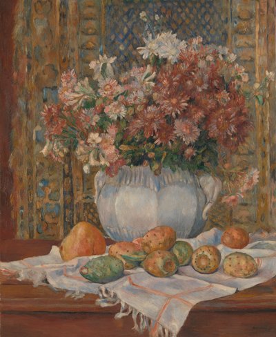 Stilleben med blommor och prickly Pears, ca. 1885. av Pierre Auguste Renoir