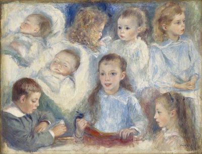 Studier av huvuden av Pierre-Auguste Renoir
