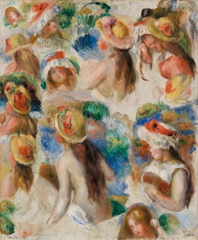 Studie av huvuden av Pierre-Auguste Renoir
