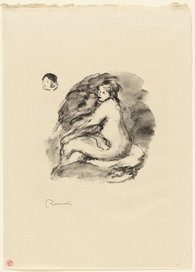 Studie av sittande kvinnlig naken, variant av Pierre Auguste Renoir