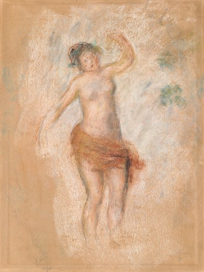 Studie av en faun kvinna som dansar för "Oedipus Rex", ca. 1900 av Pierre Auguste Renoir