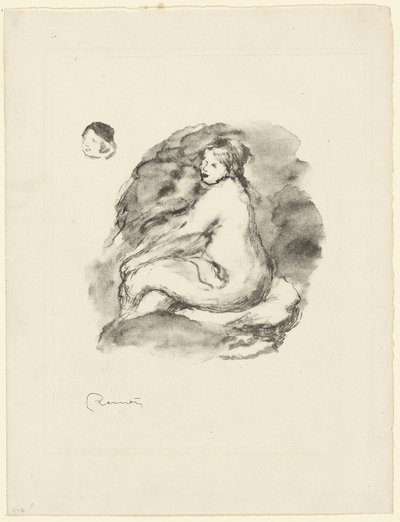 Studie av en sittande naken kvinna, variant av Pierre Auguste Renoir