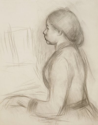 Studie av en ung flicka vid pianot; Studera för en ung flicka vid pianot, av Pierre-Auguste Renoir
