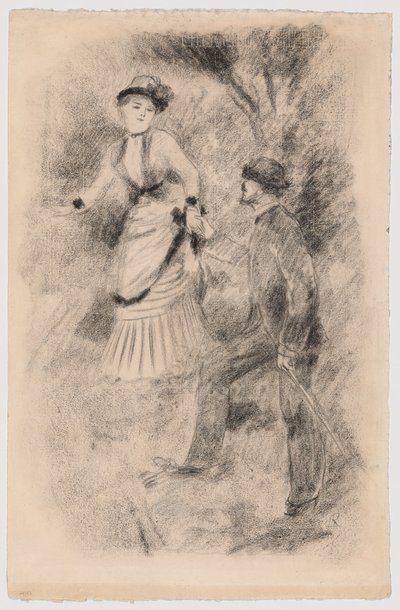 Nedstigningen från toppen: Jean Martin håller fast Hélène, bankirens dotter (illustration till Edmond Renoirs "L