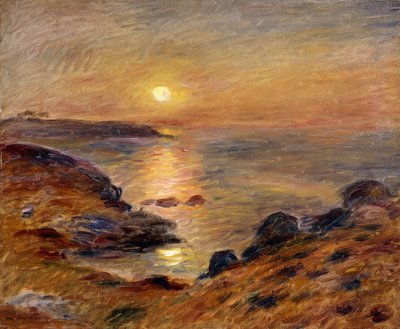 Solens nedgång i Douarnenez; Solnedgång i Douarnenez, 1883 av Pierre Auguste Renoir
