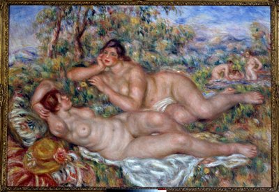 Badgästerna. Målning av Pierre Auguste Renoir (1841-1919) av Pierre Auguste Renoir