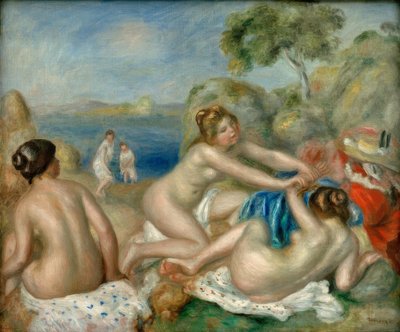 Tre krabbbadare av Pierre Auguste Renoir