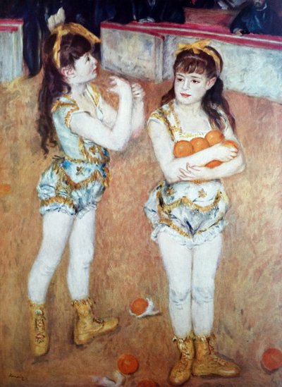 Två små cirkusflickor av Pierre Auguste Renoir