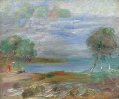 Två personer vid vattnet av Pierre Auguste Renoir