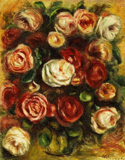 Vas med rosor, av Pierre Auguste Renoir