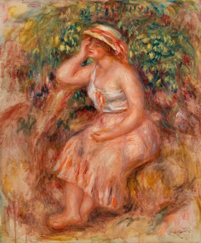 Kvinna dagdrömmer av Pierre Auguste Renoir