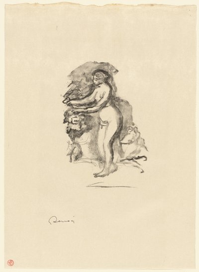 Frau mit Weinrebe von Pierre-Auguste Renoir