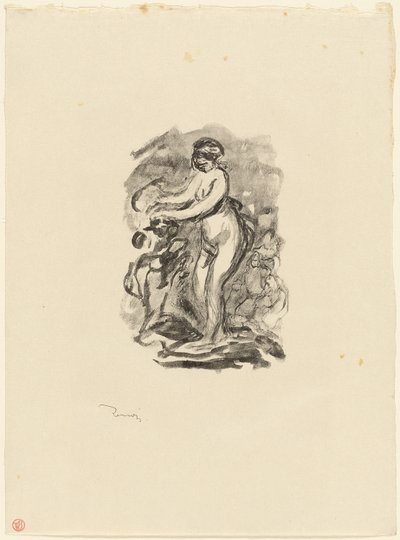 Kvinna med Grapevine, 1:a varianten av Pierre Auguste Renoir