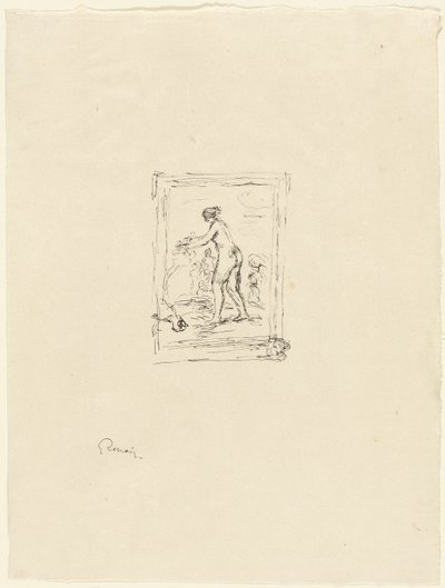 Kvinna med Grapevine, 2:a varianten av Pierre Auguste Renoir