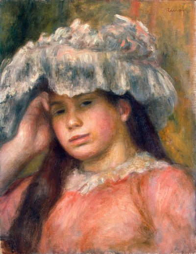 Junges Mädchen mit Hut, 1892-1894 von Pierre Auguste Renoir