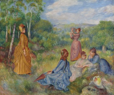 Unga damer spelar badminton, ca 1887 av Pierre Auguste Renoir