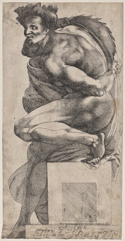 Ignudo (efter Michelangelo) av Pierre Biard the Younger