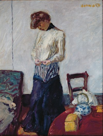 En kvinna som klär av sig av Pierre Bonnard