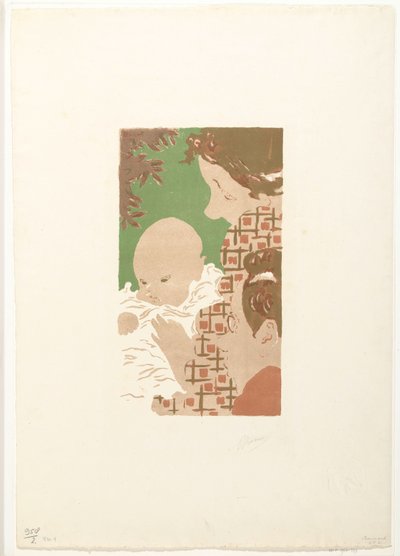 Andrée Terasse med sonen Jean och brodern Pierre Bonnard Scene de famille av Pierre Bonnard