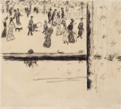 Boulevard des Batignolles, ca 1896-8 (pensel och svart bläck på papper) av Pierre Bonnard
