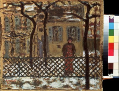 Bakom staketet. Målning av Pierre Bonnard (1867-1947) av Pierre Bonnard