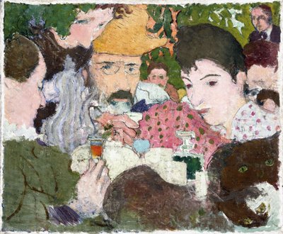 Trädgårdsprovning, ca 1891 (olja, penna och svart bläck över penna på duk) av Pierre Bonnard