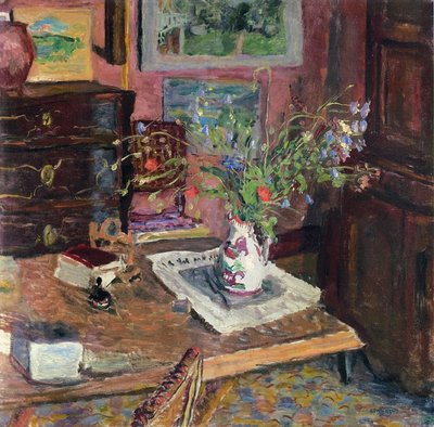 Interiör med blommor, c.1910 av Pierre Bonnard