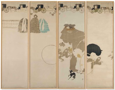 Sjuksköterskornas promenad, vagnsfris av Pierre Bonnard