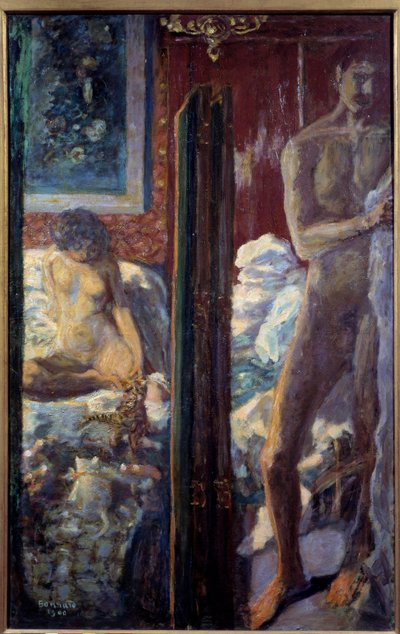 Man och kvinna Ett naket par i ett sovrum av Pierre Bonnard