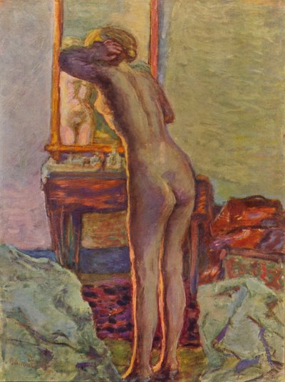 Naken hos frisören, 1935 av Pierre Bonnard