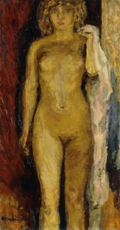 Naken, upplyst av en lampa av Pierre Bonnard