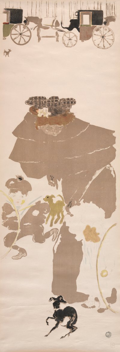 Nursemaids Promenade, Fris av vagnar, 1895. av Pierre Bonnard