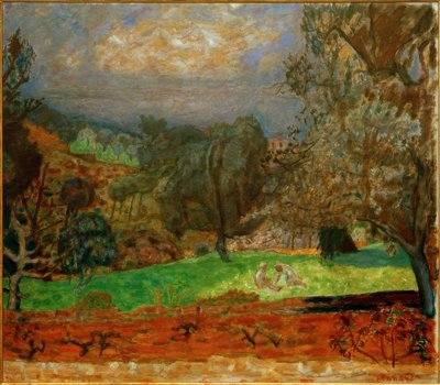 Landskap vid solnedgången (Le Cannet) av Pierre Bonnard