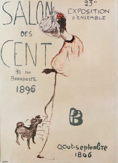 Affisch som annonserar den 23:e utställningen av Salon des Cent, 1896 av Pierre Bonnard