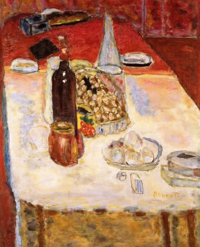 Stilleben med flaska rött vin, 1942. av Pierre Bonnard
