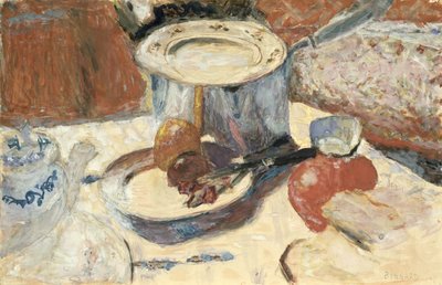 Stilleben med en kastrull, 1930 (gouache & wc på papper) av Pierre Bonnard