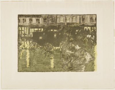 Street at Night in the Rain, ca. 1896-1897 (publicerad 1899) av Pierre Bonnard
