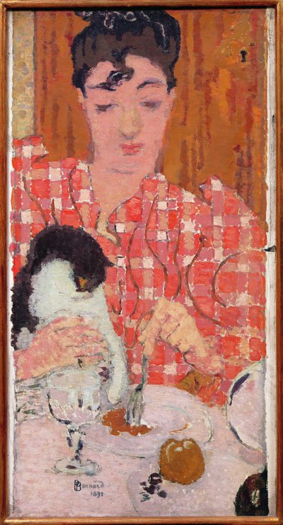 Den rutiga blusen, 1892 av Pierre Bonnard