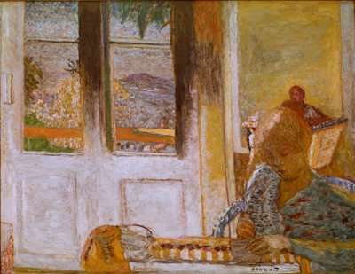 Det franska fönstret (Matin a Le Cannet) Målning av Pierre Bonnard (1867-1947) 1932. Olja på duk. Dämpa. 86x112 cm Collection Privee av Pierre Bonnard