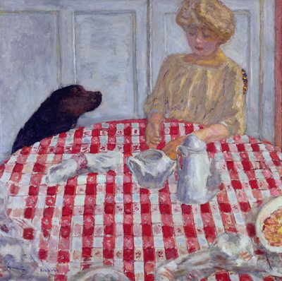 Den rödrutiga duken, eller The Dogs Dinner, 1910 av Pierre Bonnard