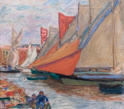 Voiles au sec eller Segelbåtar i Cannes av Pierre Bonnard