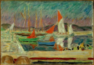 Segelbåtar i hamnen i Saint-Tropez av Pierre Bonnard