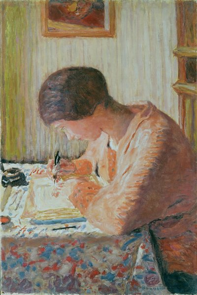 Kvinna som skriver av Pierre Bonnard