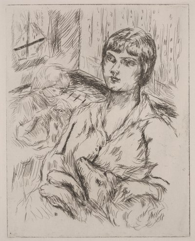 Kvinna med hund, illustration från "Dingo" av Octave Mirbeau av Pierre Bonnard