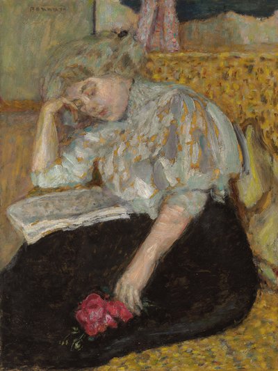 Kvinna med ros; Femme a la rose, 1908 av Pierre Bonnard