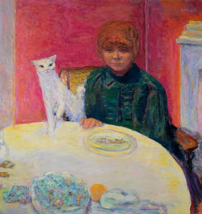 Kvinna med en katt, 1912 av Pierre Bonnard