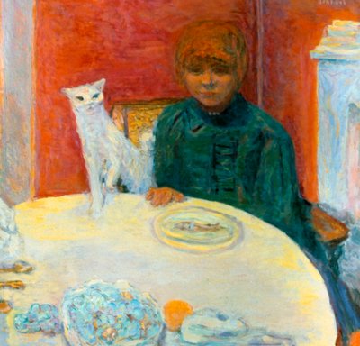 Kvinna med en katt, 1912 av Pierre Bonnard